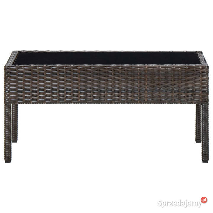 Stolik ogrodowy brązowy 75x40x37 rattan PE Warszawa