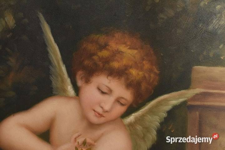 Zakochany Amor Aniołek Anioł Złota Rama Obraz Kraków