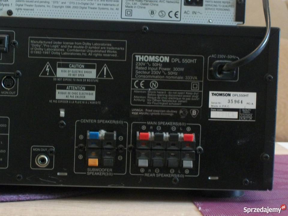 amplituner thomson dpl 550 htdvd panasonic