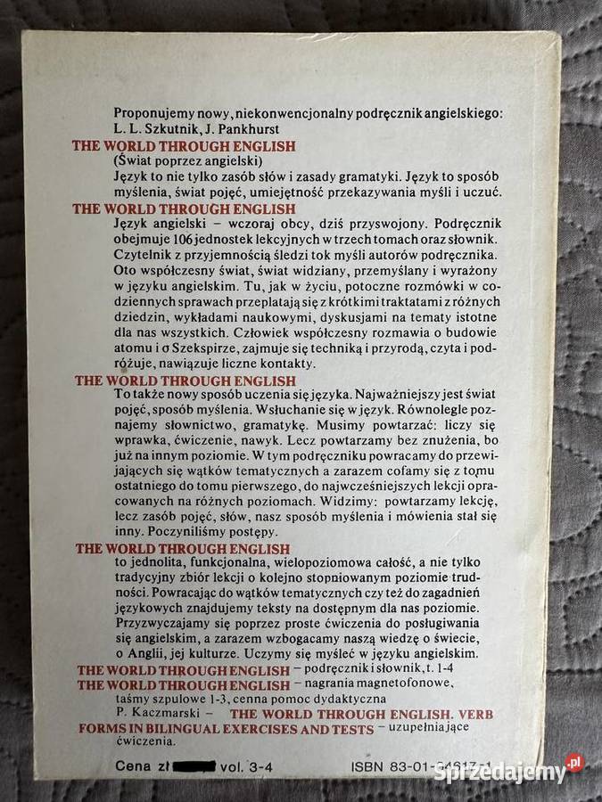 THE WORLD THROUGH ENGLISH LL Szkutnik JPankhurst Warszawa