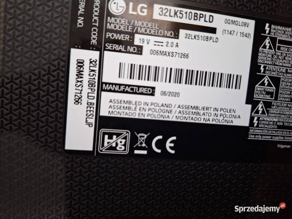 Telewizor LG32LK510BPLD małopolskie