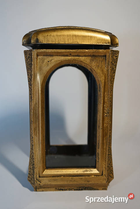 Złoty znicz żywiczny lampion retro