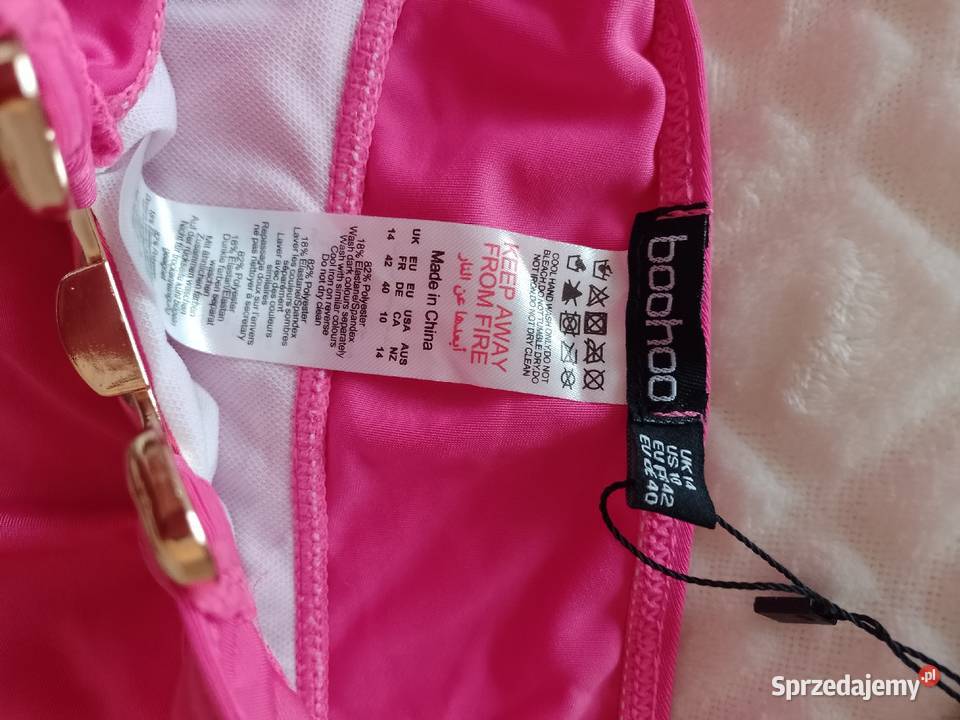 42XL Różowe bogato zdobione majtki plażowe z sprzedam