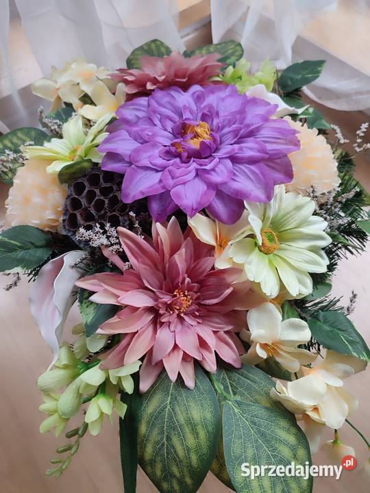 Wiązanka na grób kompozycja na cmentarz wielokolorowy Sosnowiec