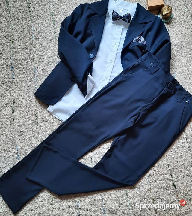 Garnitur granatowy 4czesciowy chłopca Ubrania wizytowe i koszule lubelskie Lublin