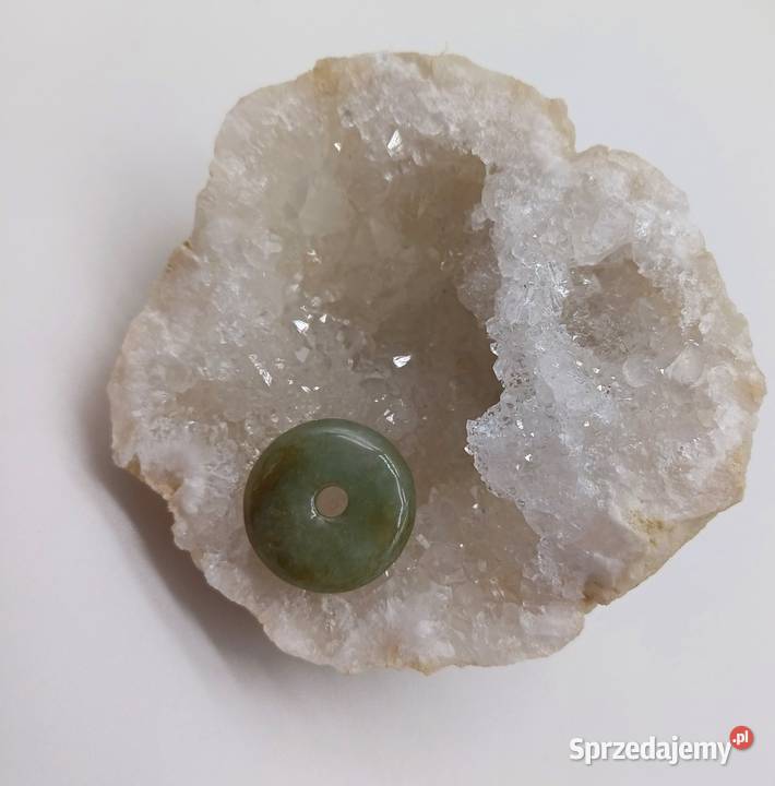 Naturalny jadeit okrągły dysk donut 21mm Wisiorki Olsztyn