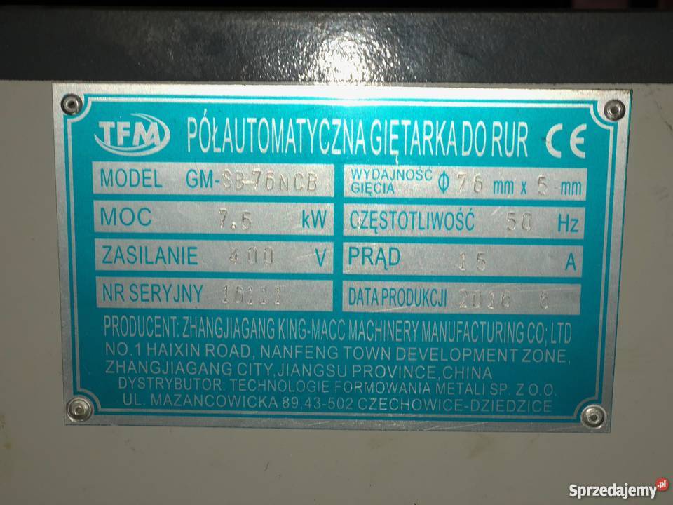 Giętarka trzpieniowa świętokrzyskie