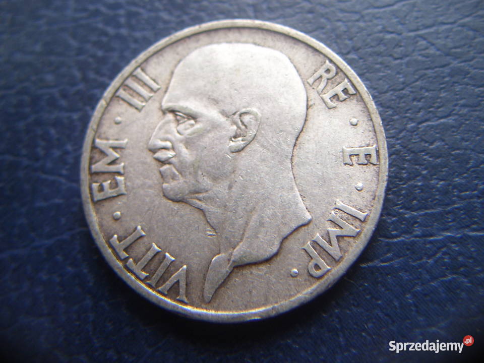 Stare monety 5 lir 1936 Włochy srebro Numizmatyka Lesko