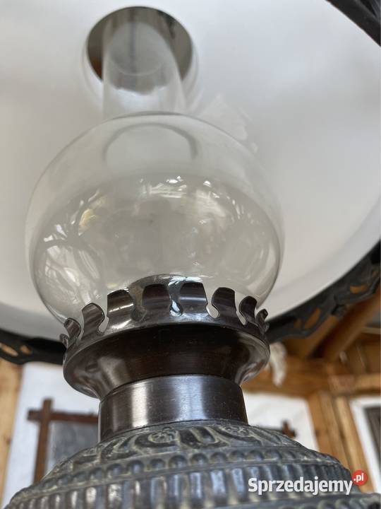 piękna stara duza lampa żyrandol naftowa z Bystrzyca Kłodzka sprzedam