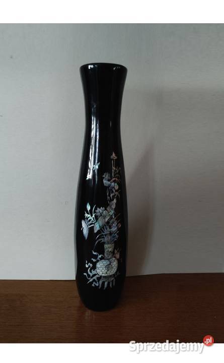 wazon z laki antyk inkrustowany masą perłową Antyki