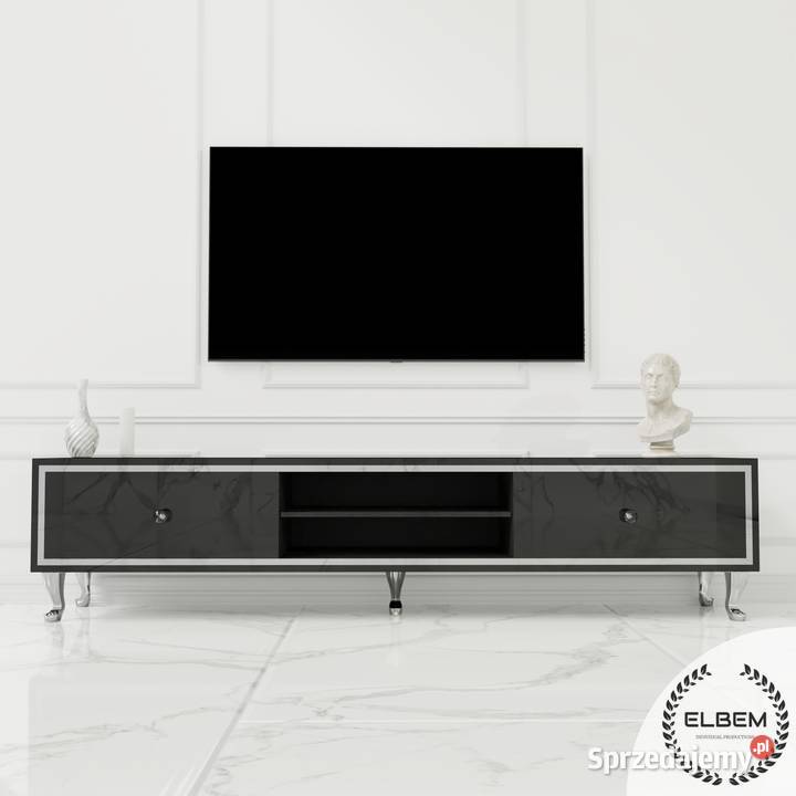 Szklana czarna szafka RTV Glamour 45cm sprzedam