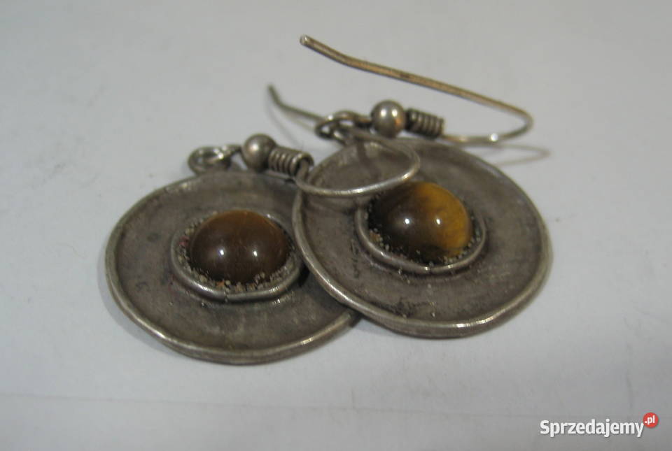 Kolczyki Srebrne Oko Tygrysa