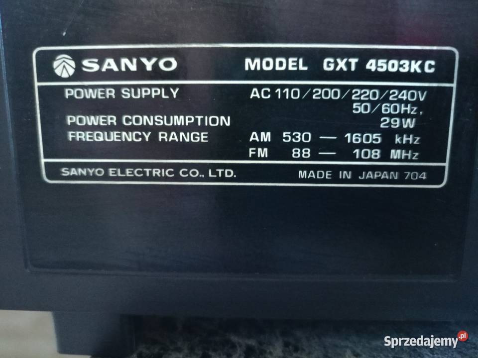Zabytkowy Gramofon SANYO Magnetofon Radio Elektronika Drawski Młyn