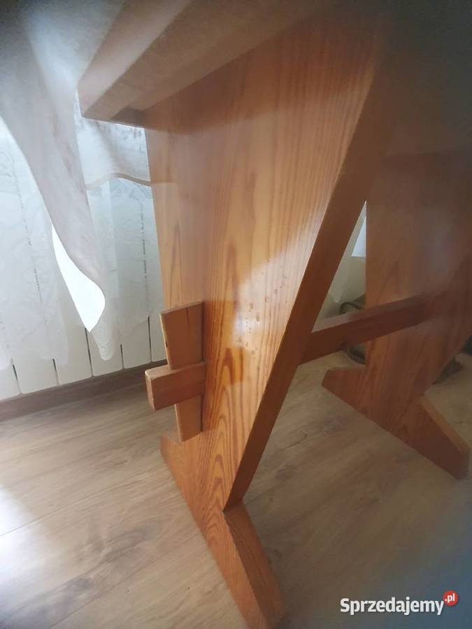 Stolik retro vintage kuchenny drewniany litego Nidzica sprzedam