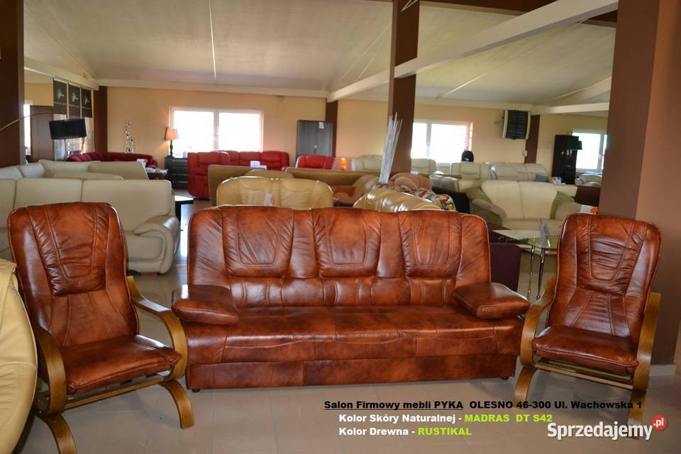 HIT Nowy Fotel FINKA SKÓRA NATURALNA Kolor Do Olesno