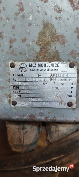 Silnik elektryczny MEZ MOHELNICE 75 kw sprawny Kazimierz Biskupi sprzedam