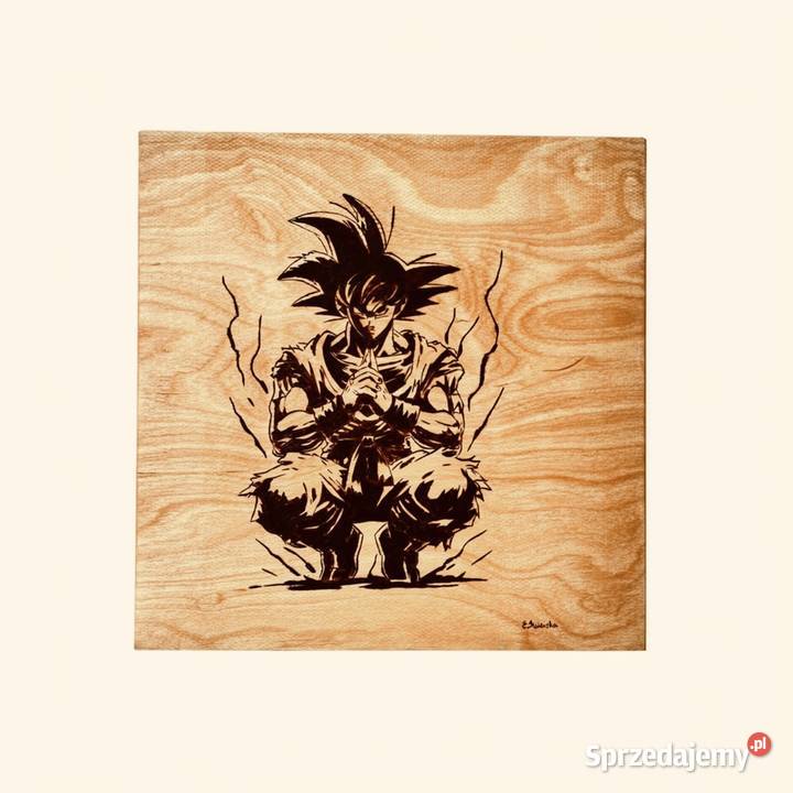 Goku wypalany na desce 30x30 podlaskie