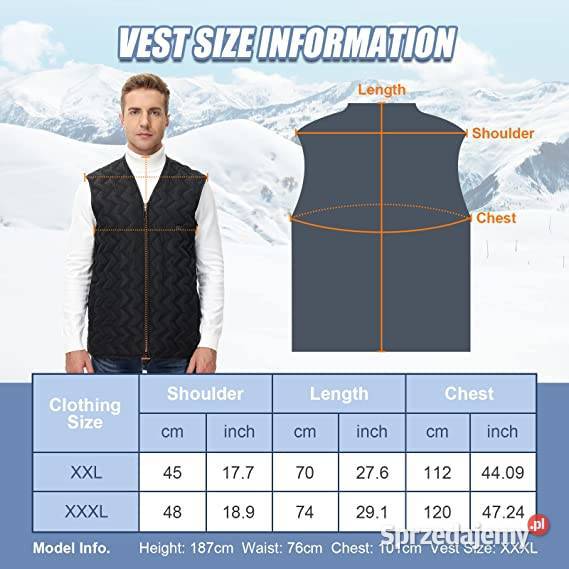 Podgrzewana kamizelka na usb XXXL uniwersalna Białystok