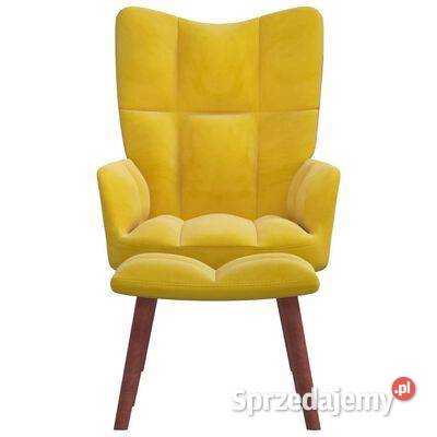 vidaXL Fotel z podnóżkiem musztardowy obity mazowieckie Warszawa