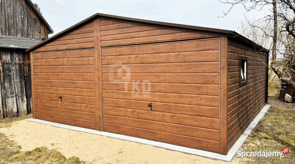 Garaz blaszany 6x6 m 2x brama 2x okno rynny dach sprzedam