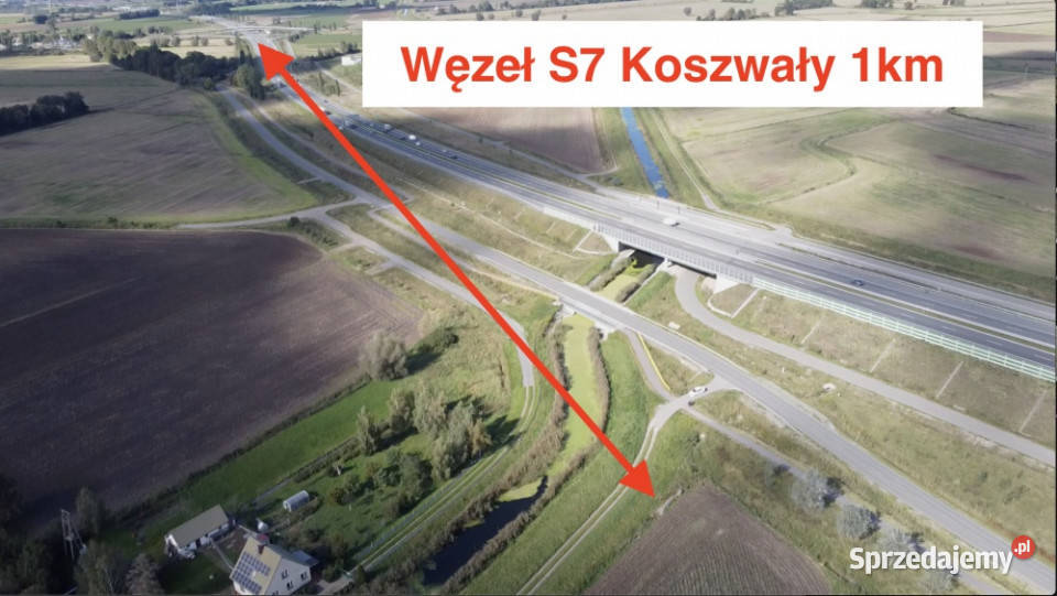 25 ha S7 teren inwestycyjny magazynowy 10 min Cedry Małe