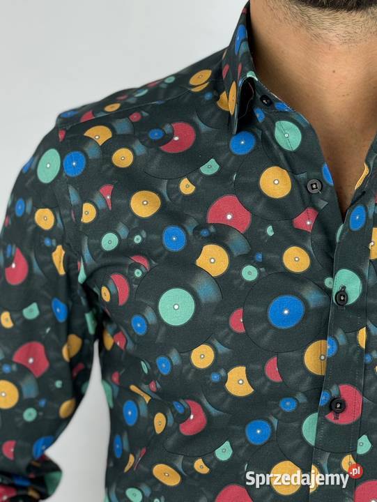 GIOVANNI PERA Koszula męska K010 Płyty winylowe Rozmiar L Ostrów Wielkopolski