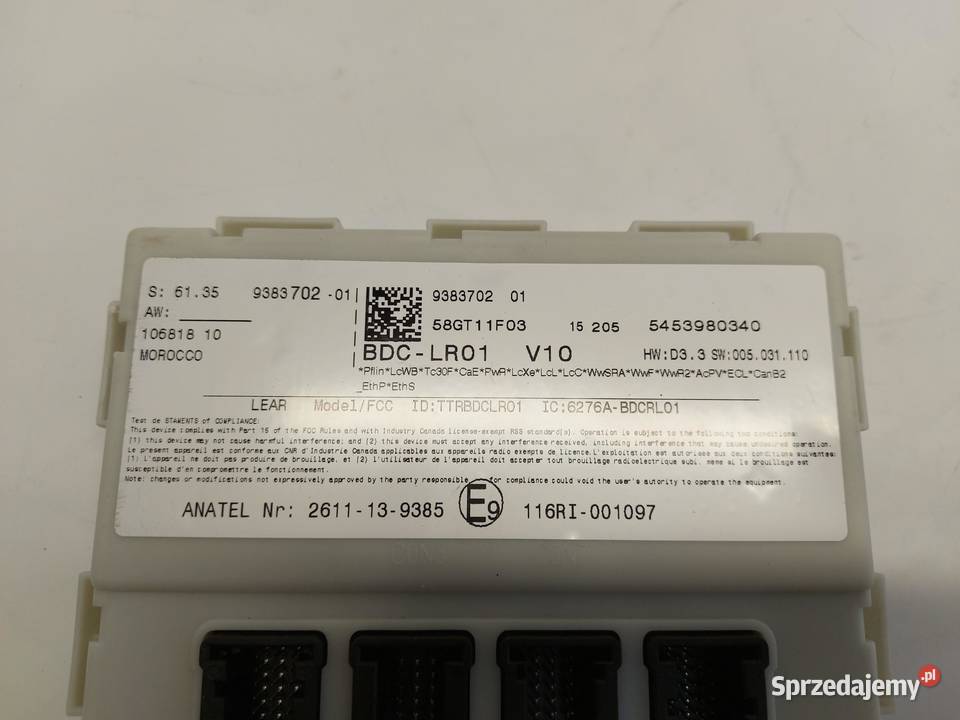 BMW i3 i01 REX Moduł sterownik BDC 9383702