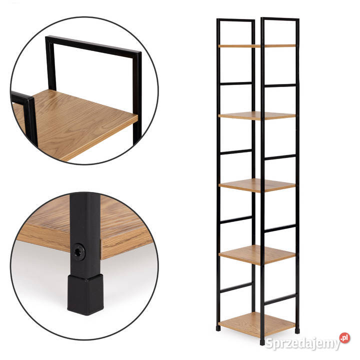 Regał drewniany nowoczesny metalowa rama LOFT 5 sprzedam