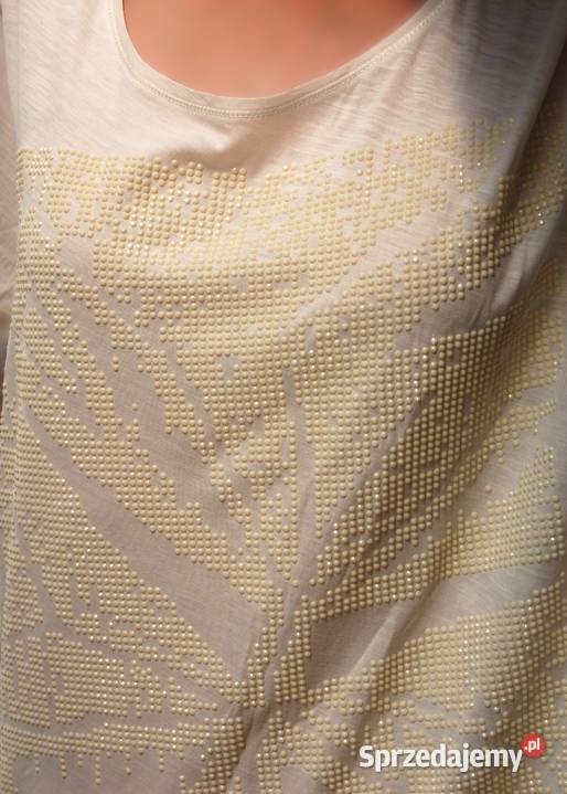 Luisa Cerano tshirt tunika r44 46 motyl dżety krótki Bluzki i koszule Lublin
