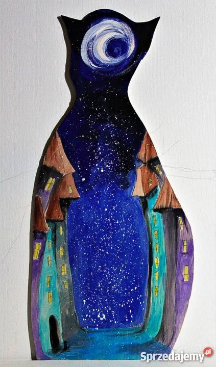 Obraz Uliczka malowany na drewnie w kształcie Dekoracje i ozdoby Katowice