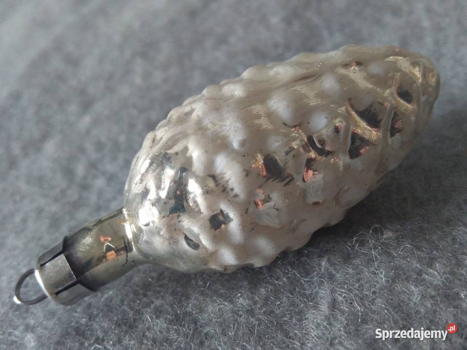 Bombki choinkowe Szyszki srebrne białe 6 19 PRL Pozostałe mazowieckie sprzedam