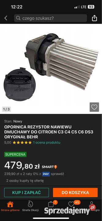 Rezystor dmuchawy citroen c4 f8840002 Rawicz