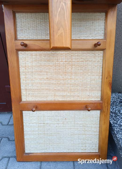 Wieszak na ubrania drewno naturalne ratan