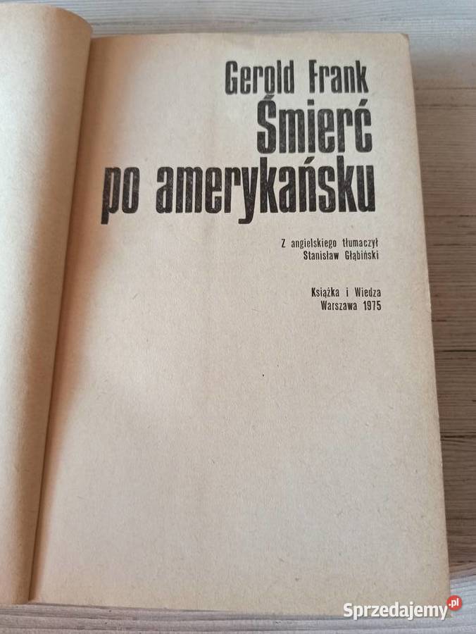 Śmierć amerykańsku Gerold Frank Stanisław Antykwariat Bielsko-Biała