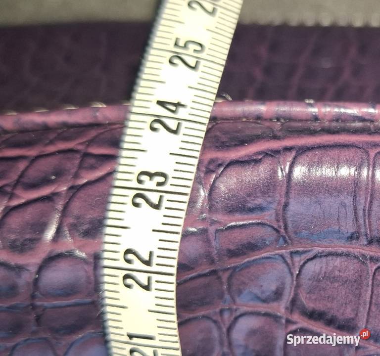 Elegancka torebka kuferek Clarks śliwkowa kroko fioletowy Zielona Góra