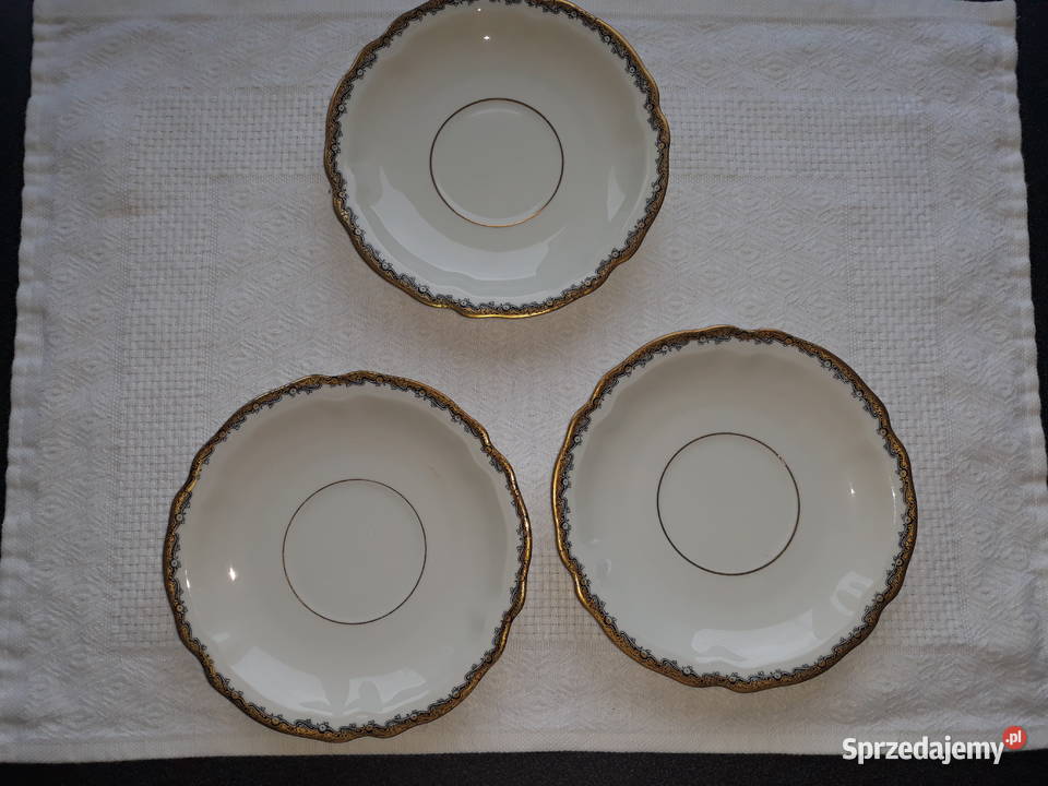 talerz talerze porcelana w kwiatki złocenia Gdańsk