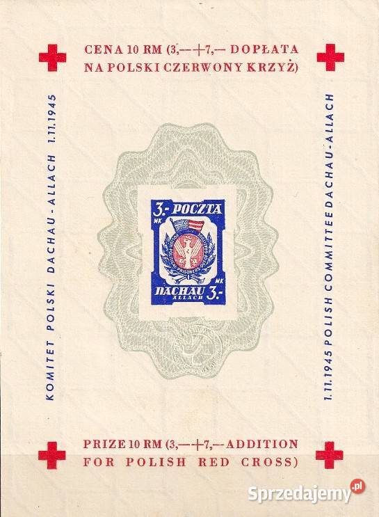 DACHAU 1945bloczek wysyłka pomorskie Człuchów