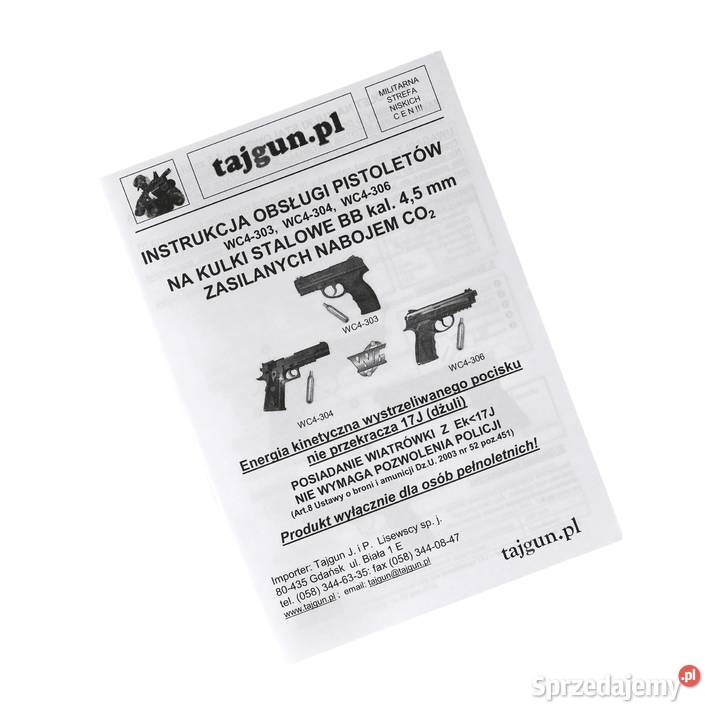 Pistolet wiatrówka Wingun WC4303 MZB 45 mm BB Warszawa