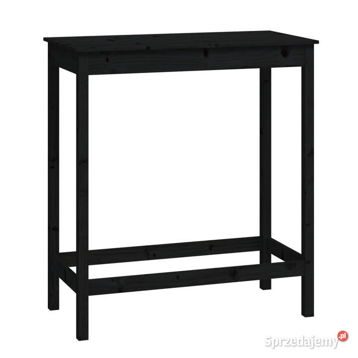 Stolik barowy czarny 100x50x110 lite drewno