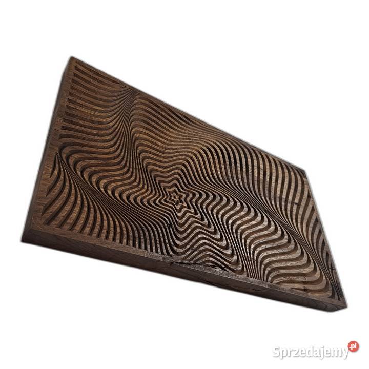 Abstrakcyjna dekoracja z drewna hipnotyczny wzór Obrazki i obrazy Malechowo