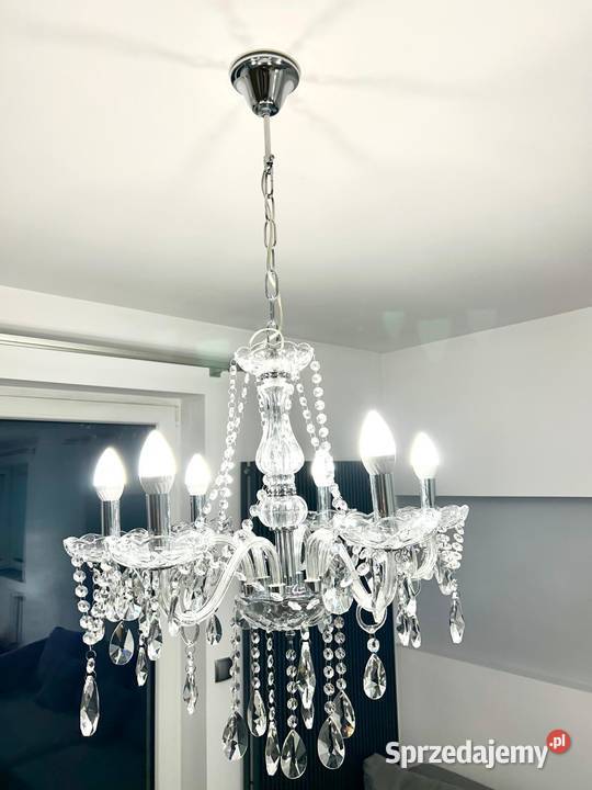 Lampa kryształowy żyrandol diament 6 w stylu