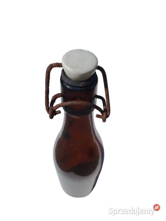 Stara szklana butelka z porcelanowym korkiem Cieszyn