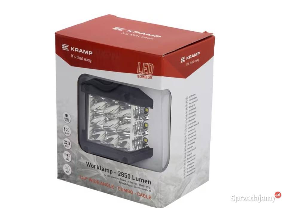 Lampa robocza LED kwadratowa 225W 2850 lm 1030V