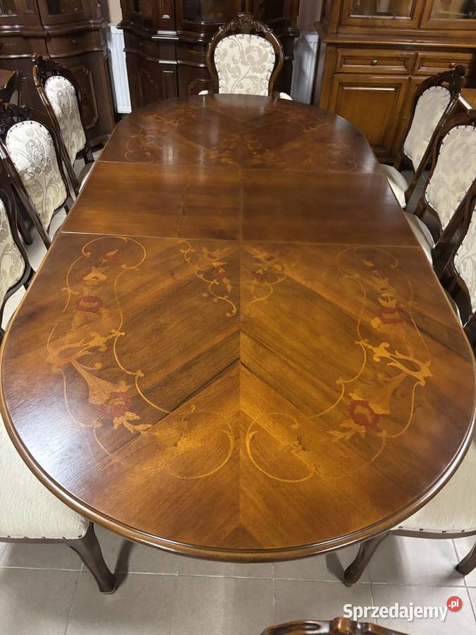 Piękny Stylowy Zestaw Włoski Rozkładany Stół 10 Gorzów Wielkopolski sprzedam
