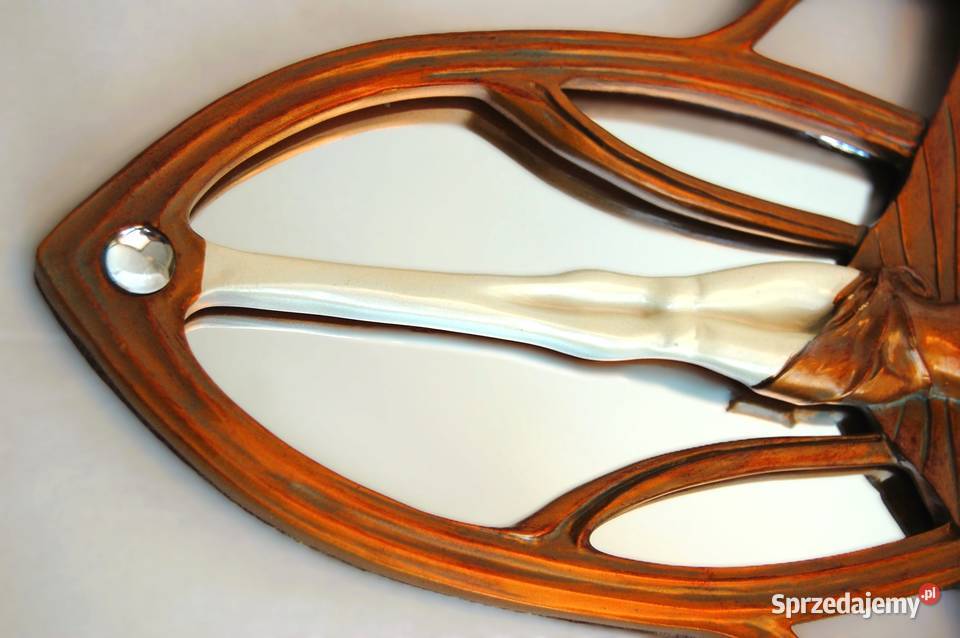 Lustro secesja art nouveau vintage kobieta motyl
