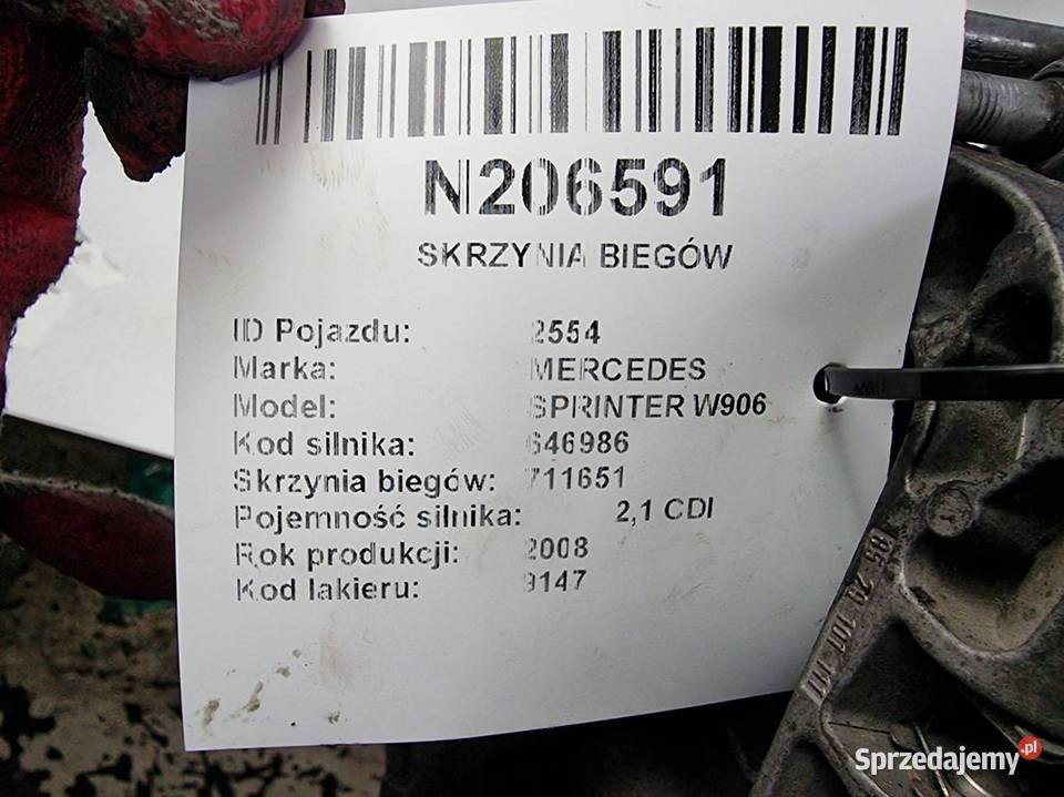 SKRZYNIA BIEGÓW MERCEDES SPRINTER W906 711651 Pozostałe