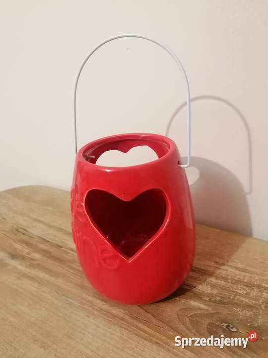 Świecznik do świeczki czerwony Dekoracje i ozdoby Poznań sprzedam