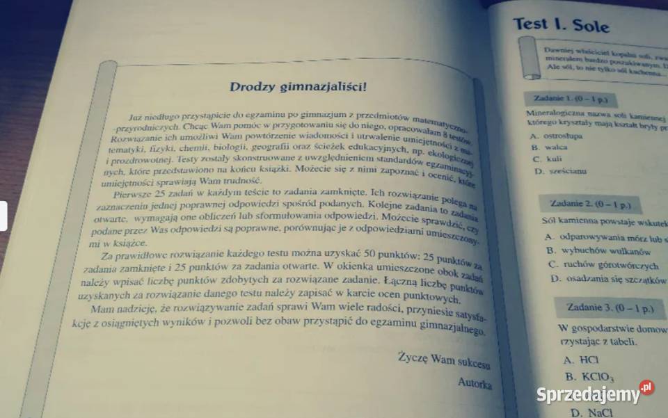 Egzamin gimnazjum testy z bloku przedmiotów Gdańsk