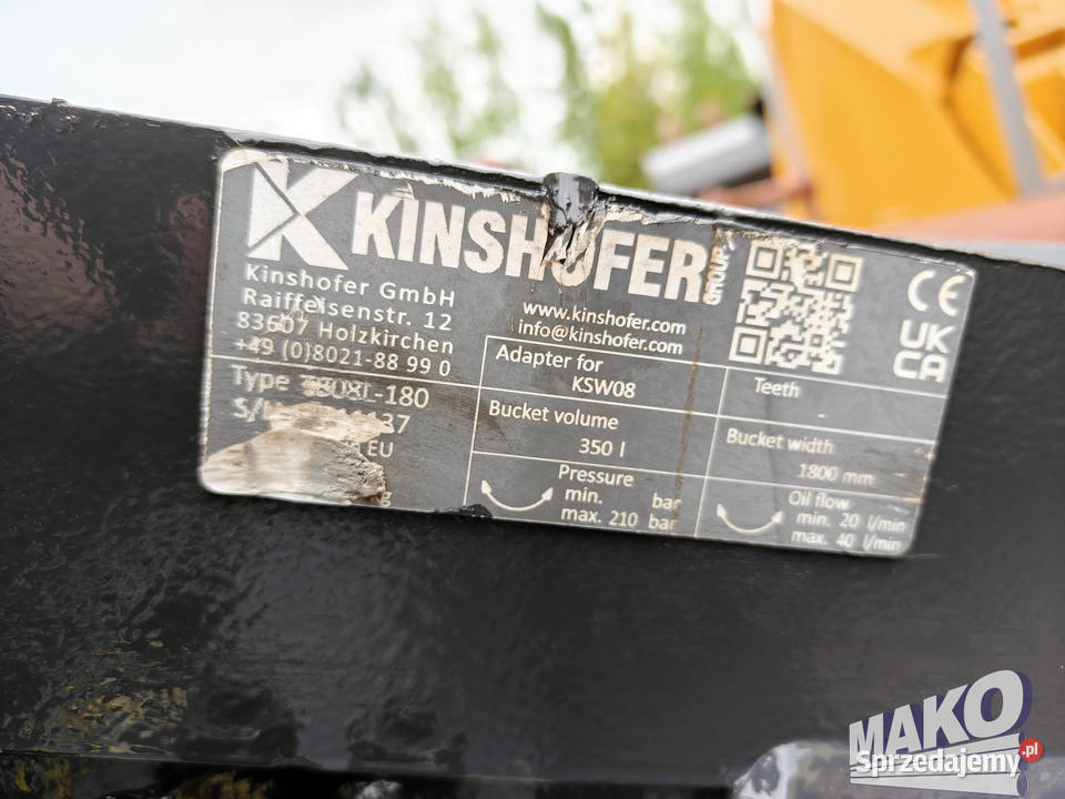 Łyżka skarpowa hydrauliczna 180 Lehnhoff MS08 Ostrowiec Świętokrzyski