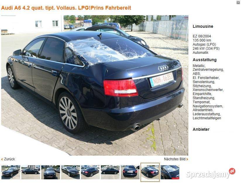 42 V8 334 quattro tiptr 04 LPG webasto dolnośląskie Wrocław sprzedam